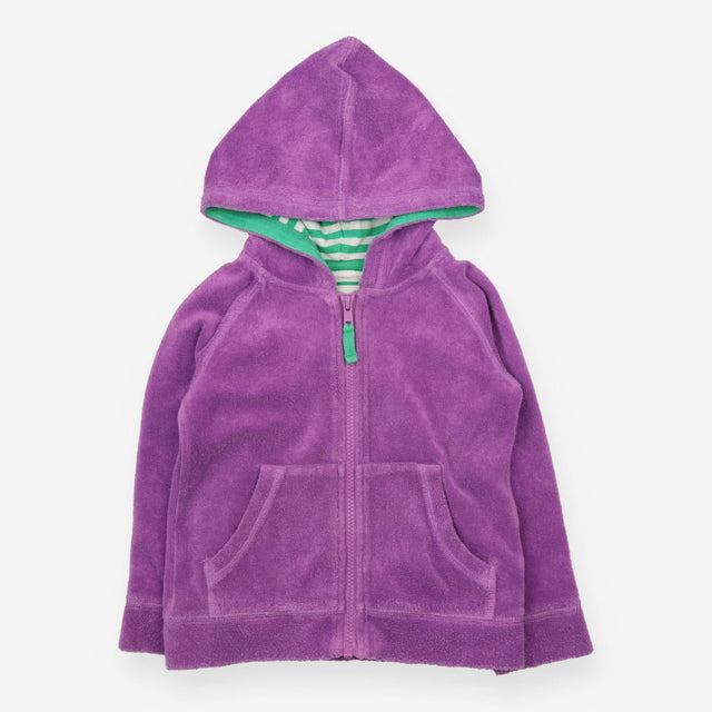 Hoodie Towelling Purple with Green Stripe Lining
