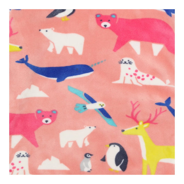 Pink velour pyjamas with winter animals
