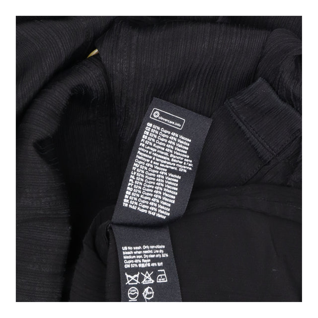 Shirt Dress Black Crinkle Short Sleeve Button Fron