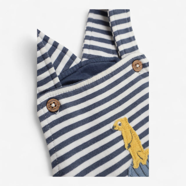 Dungarees Blue and White Stripe Fox and Friends St