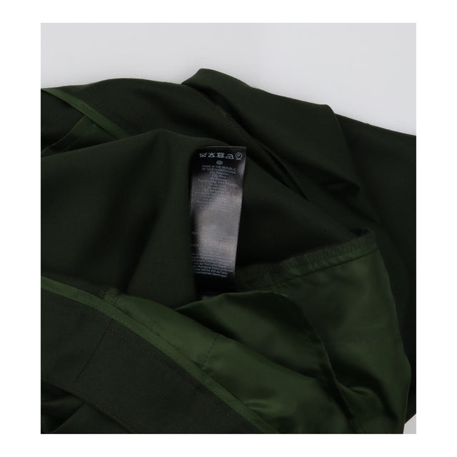 Trousers Green Belted High Waist Cropped Tailored