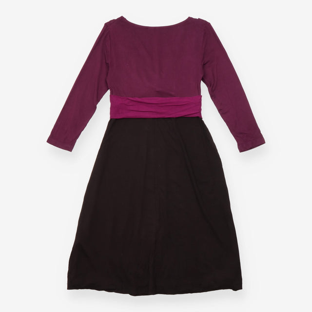 Plum & Black Colourblock Long Sleeve Maternity Dre
