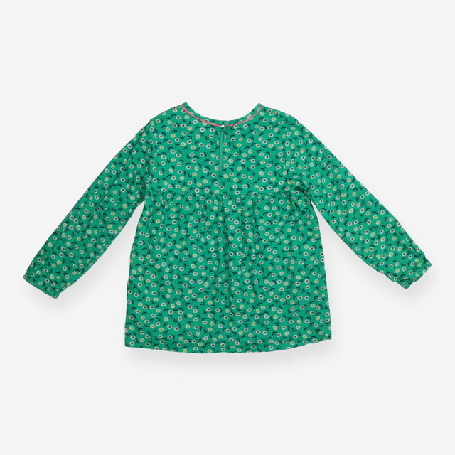 Tunic green long sleeve floral with pockets