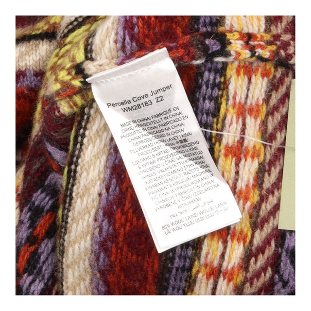 Jumper Knit Fair Isle Pattern Burgundy Multicolour