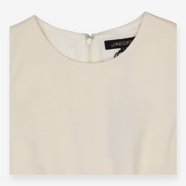 Jaeger Pure New Wool Cream Structured Sleeveless M