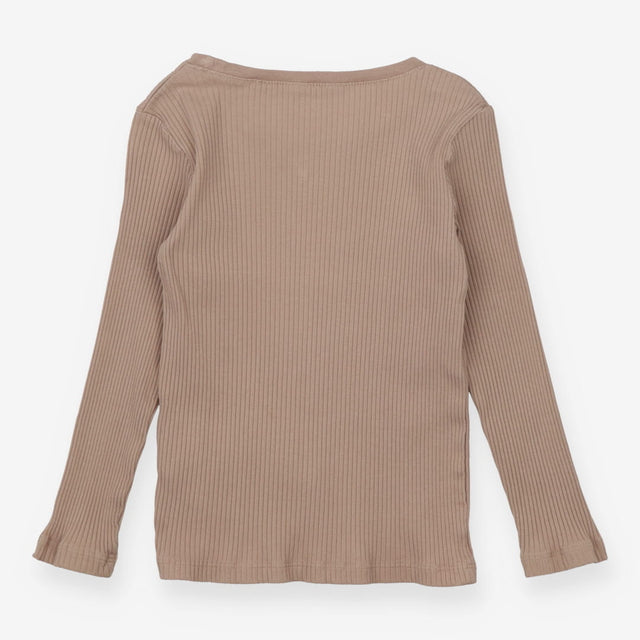 Tee ribbed brown LS