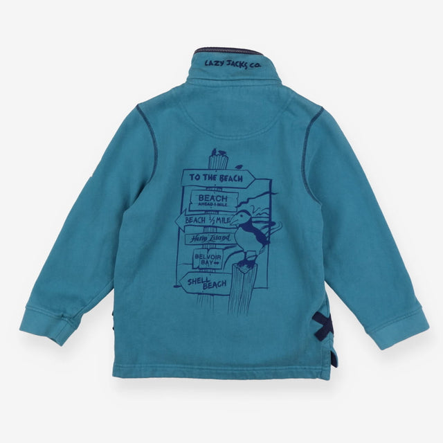 Blue Half Zip Sweater - Lazy Jacks