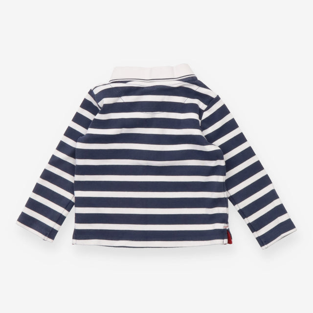 Navy Striped Collared Sweater