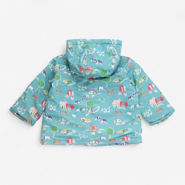 Teal Green Farm Coat with Toggles