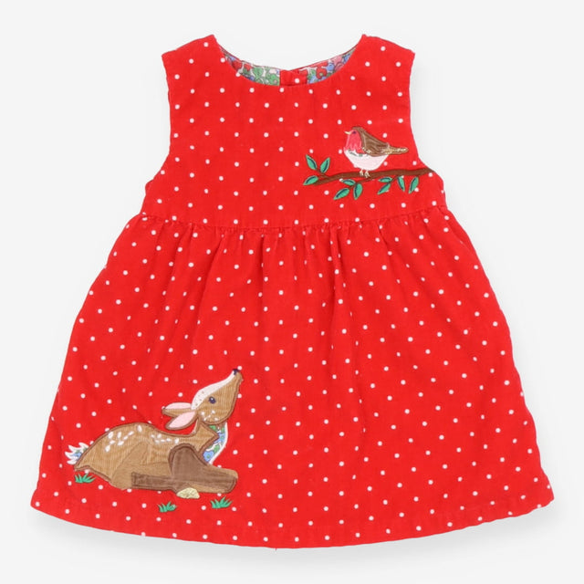 Dress red cord festive robin and deer