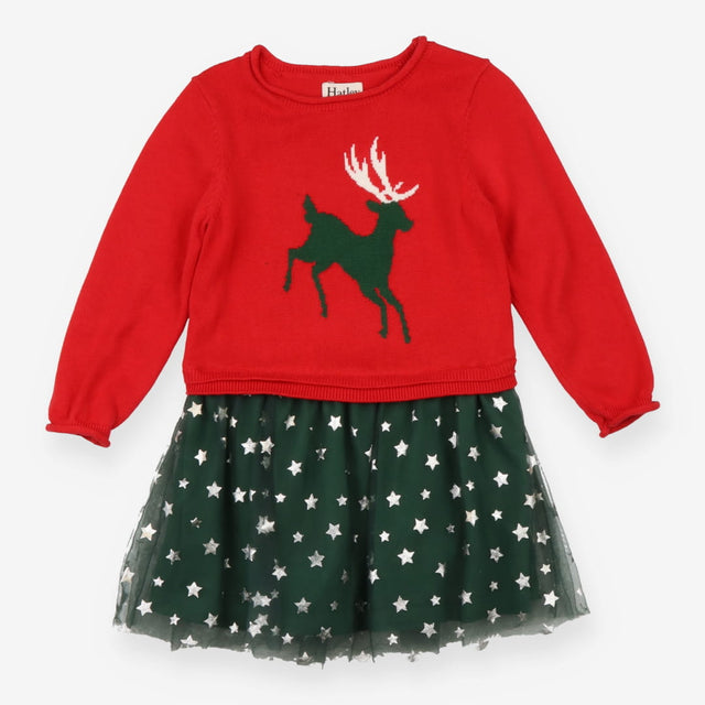 Red and Green Reindeer Dress
