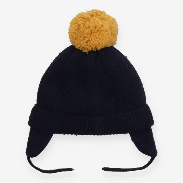 Bobble Hat Knit Navy and Yellow Diggers