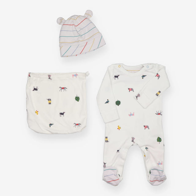 Outfit gift set LS Sleepsuit hat in bag