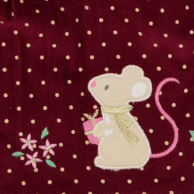 Dress plum cord festive mouse