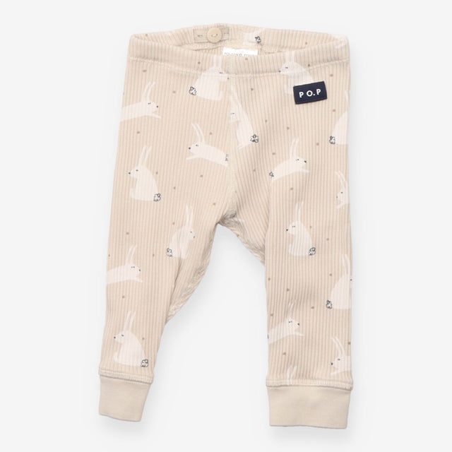 Legging Ribbed Cream with Rabbits