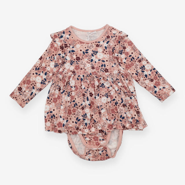 Pink Floral Bodysuit with Long Sleeve