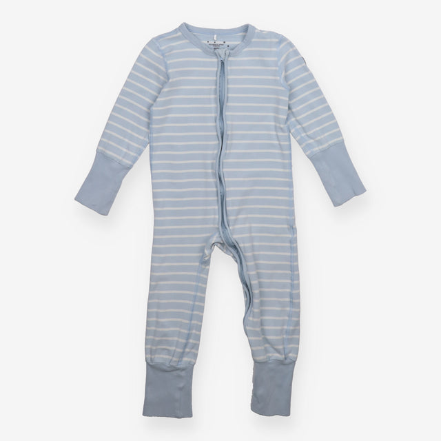 Sleepsuit zip stripe blue