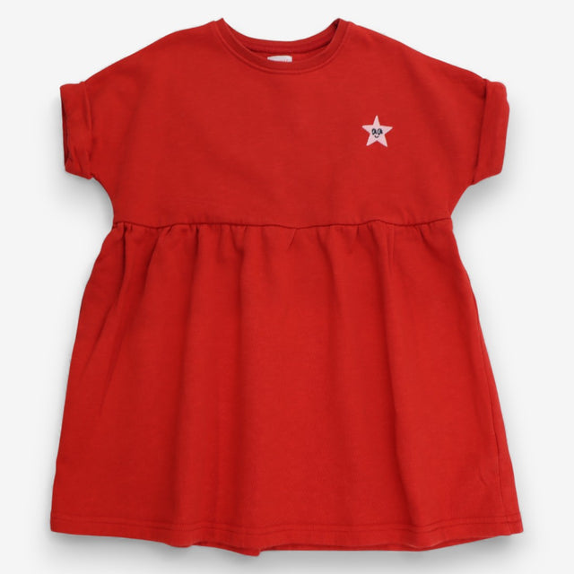 Dress jersey red with a pink star