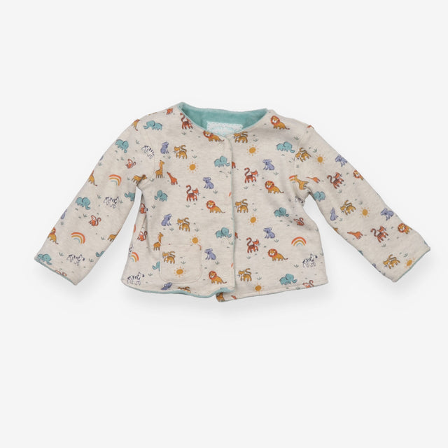 Reversible Jacket Velour Blue Jungle Animals