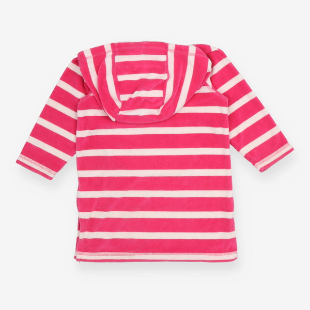 Towelling cover up pink white stripe