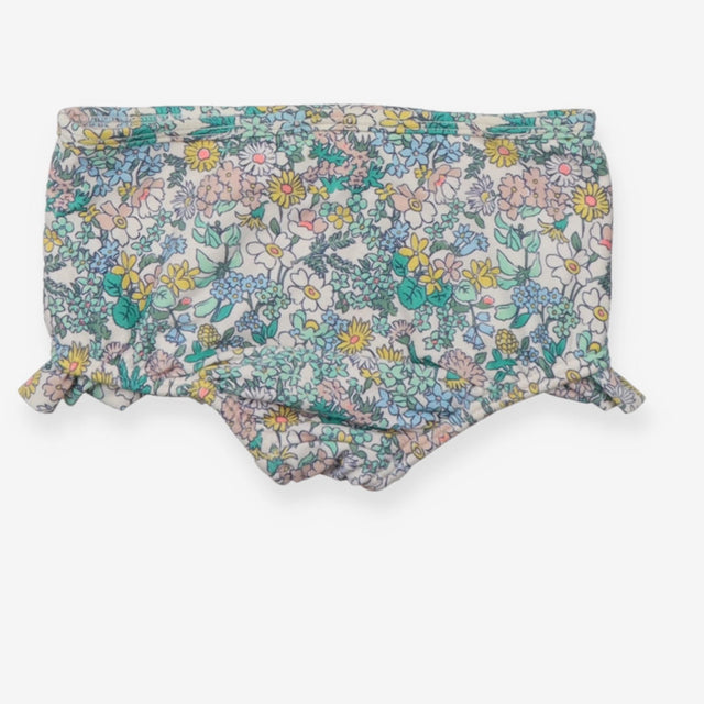 Bikini bottoms green floral frill leg
