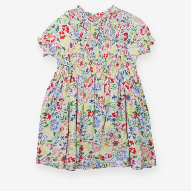 White Colourful Flowers Dress