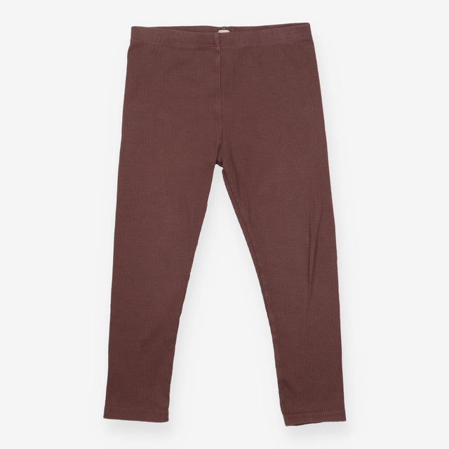 Brown Ribbed Leggings