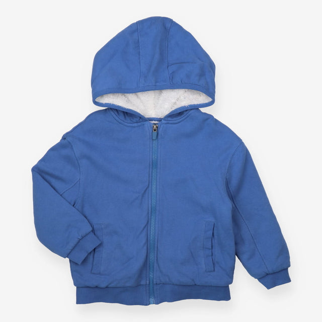 Hoodie Blue Borg Lined Zip