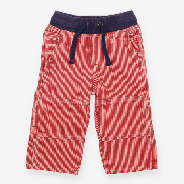 Trousers red white stripe blue waist