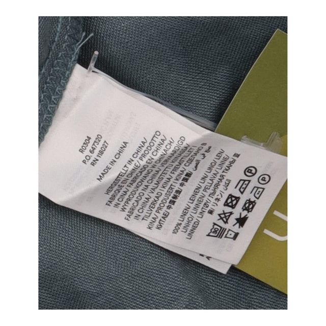 Slate Grey 100% Linen Smocked Waist Midi Skirt