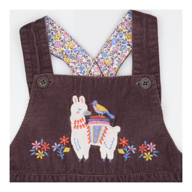 Pinafore Dress Brown Llama