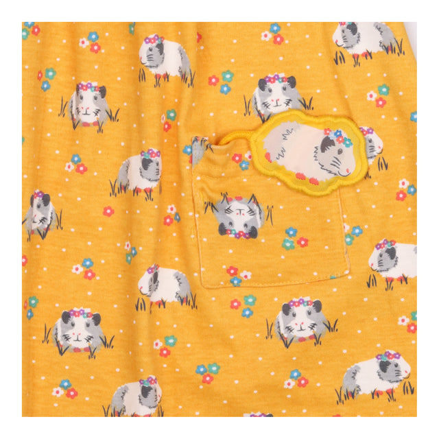 Jersey dress Mustard white dots 3/4 sleeves and gu