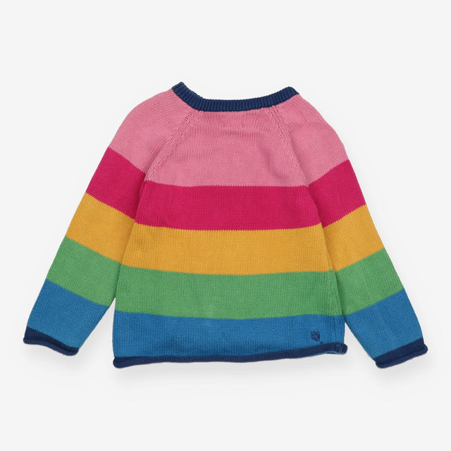 Rainbow knit sweater embroidered rainbow