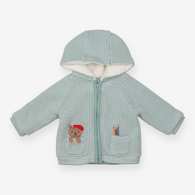 Knit Green Hoodie School Bear