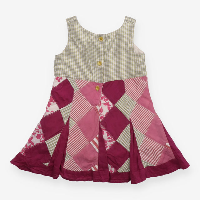 Dress Sleeveless Pink Patchwork