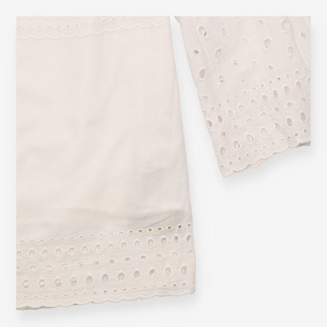 White 100% Cotton Broderie Anglaise Long Sleeve To