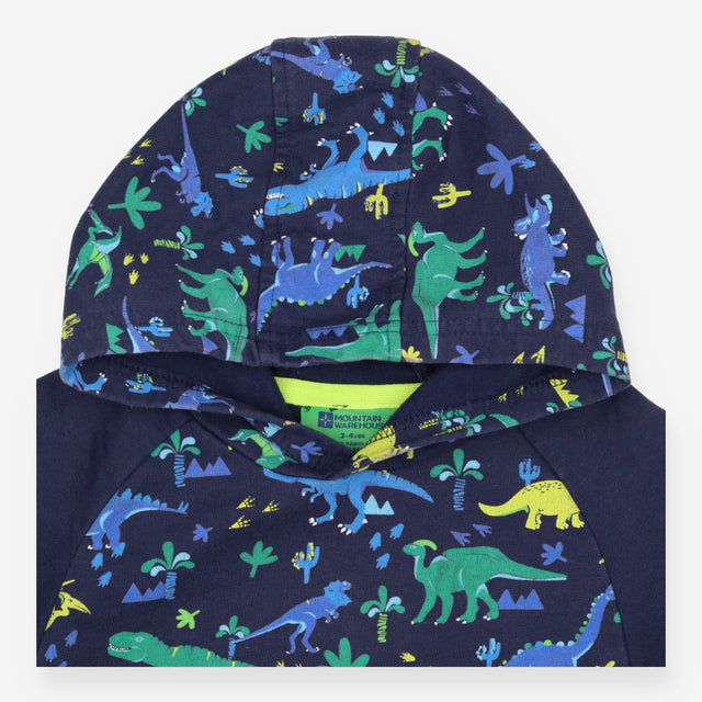 Hoodie Sweater Navy with Dinosaurs
