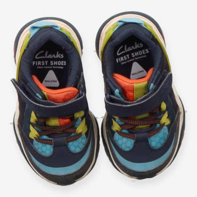 Trainers blue light blue orange lime velcro