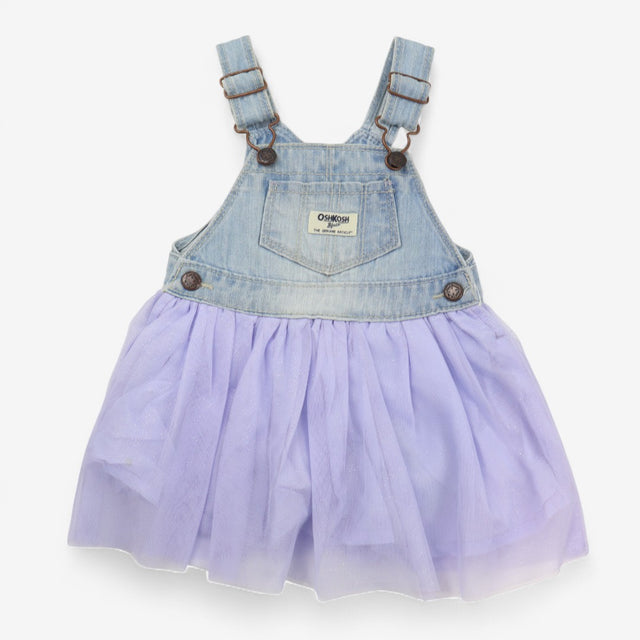Dress Pinafore Denim with Purple Sparkle Tulle Ski