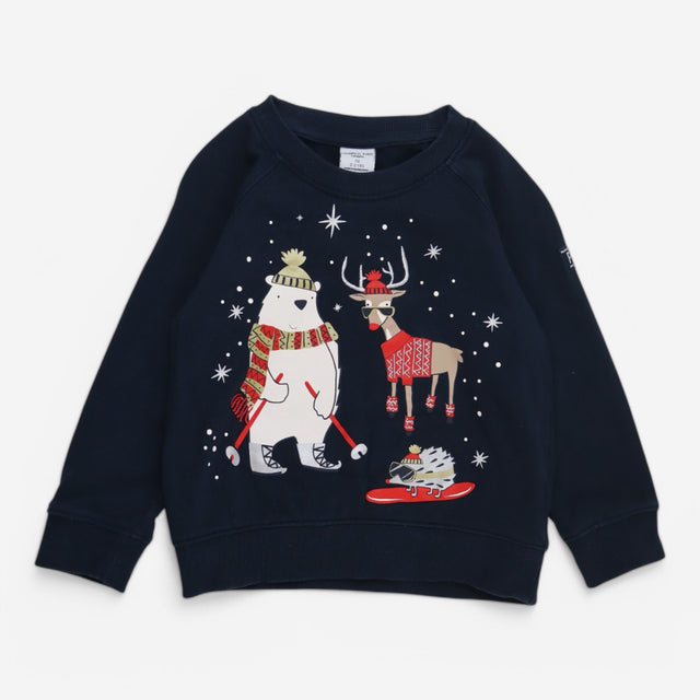 Sweater navy polar bear reindeer