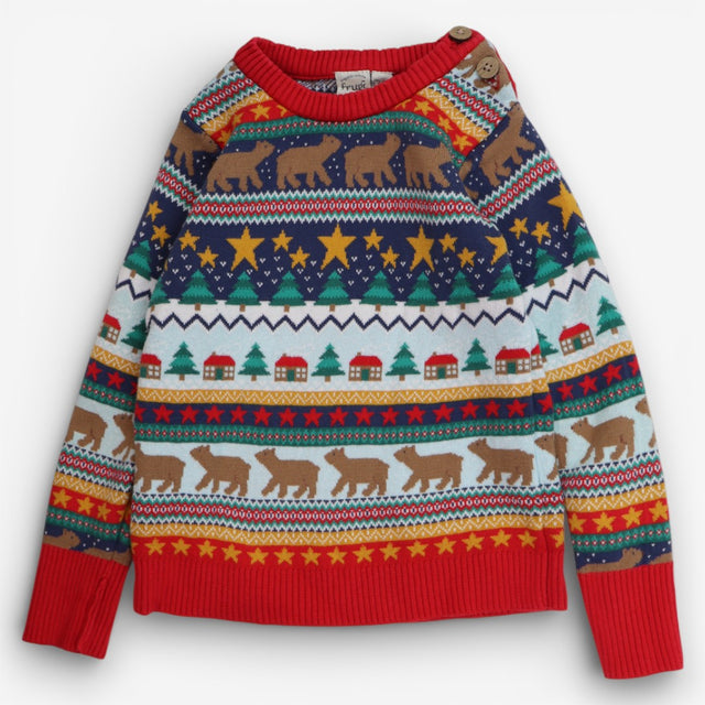 Sweater Knit Christmas Star Bear