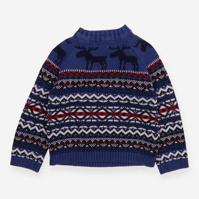 Knit fair isle festive moose sweater