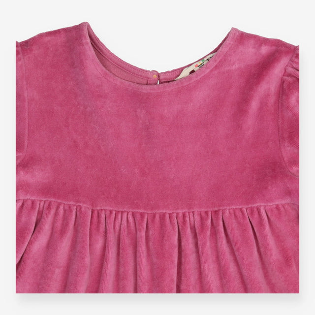 Dress Long Sleeve Velour Pink