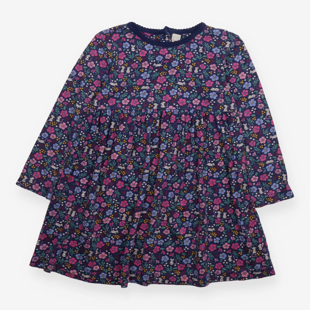 Dress Long Sleeve Navy Mice Floral