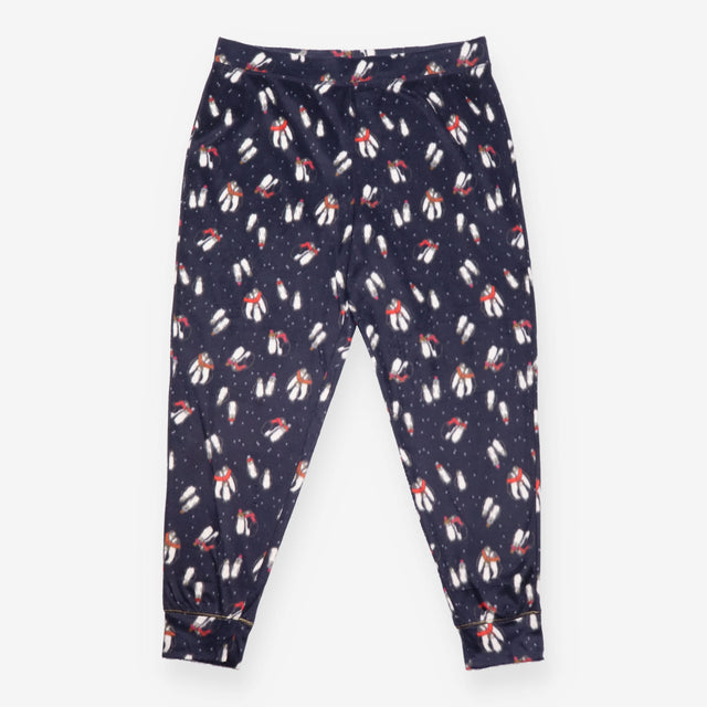 Fleece Pyjamas Navy Set Penguin Print