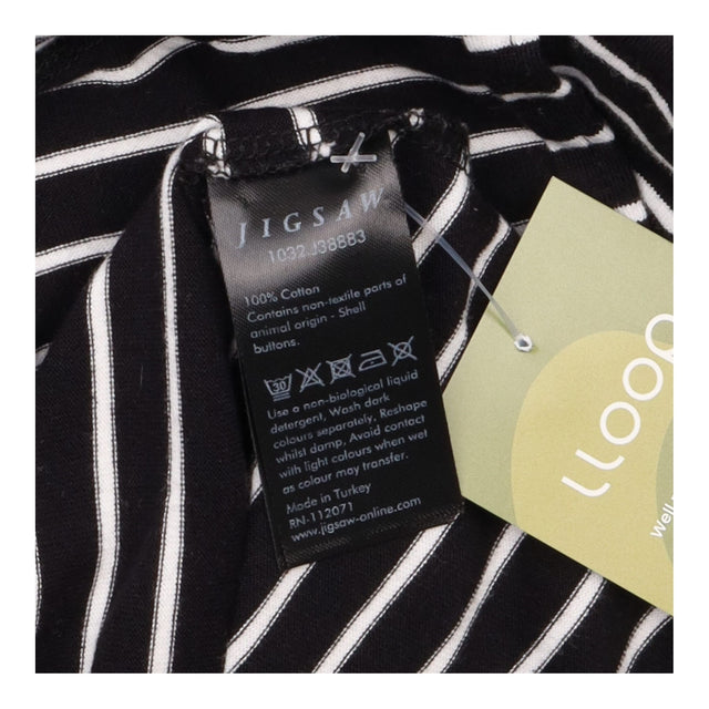 Black White Striped 100% Cotton Scoop Neck Shell B