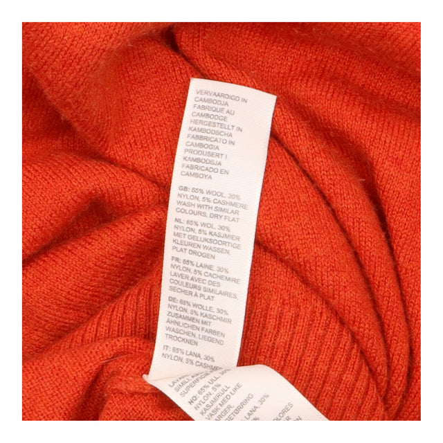 Jumper Rust Orange Wool Cashmere Blend Funnel Neck