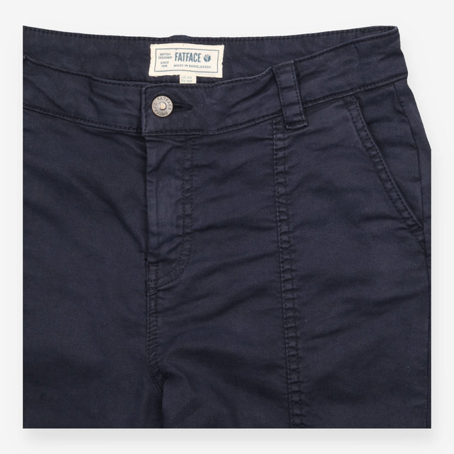 Trousers Tapered Cotton Blend Stretch Navy