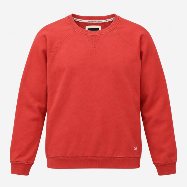 Sweatshirt Red Crew Neck Cotton Long Sleeve
