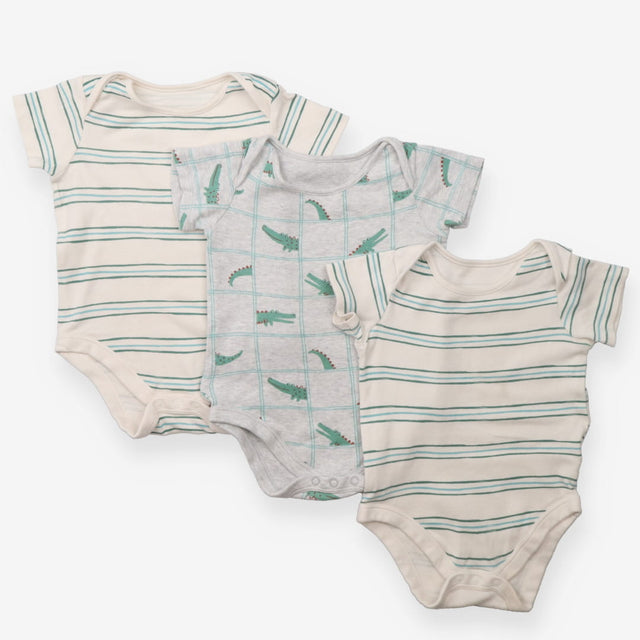 Bodysuits SS 3 pc crocs stripes